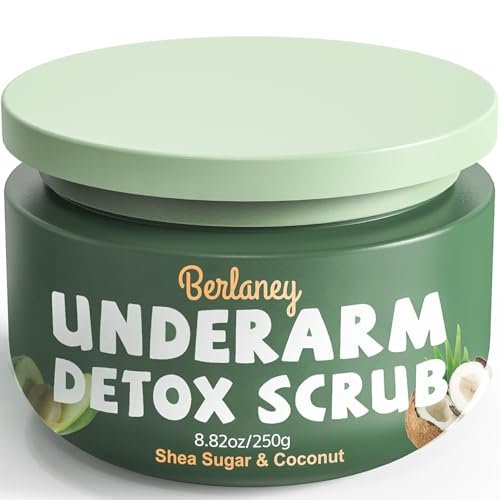 Achsel Detox & Peeling mit Shea Butter und Kokosnuss 250g – Natürliches Körperpeeling zur Geruchsentfernung, Tiefenreinigung und Exfoliation für Achseln, Beine, Knie, Füße, Hände und Körper