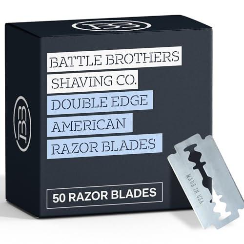 Battle Brothers Doppelklingen-Rasierklingen aus Edelstahl – 50er-Pack, glatt & scharf, passend für alle DE-Sicherheitsrasierer