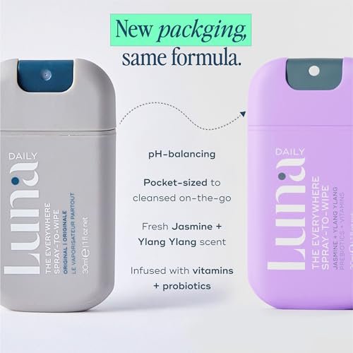 Luna Daily Mini Body Cleansing Spray – Sanfter Reinigungsspray für die Intimzone & den ganzen Körper, pH-neutral, feuchtigkeitsspendend, mit Jasmin & Ylang Ylang, 30 ml