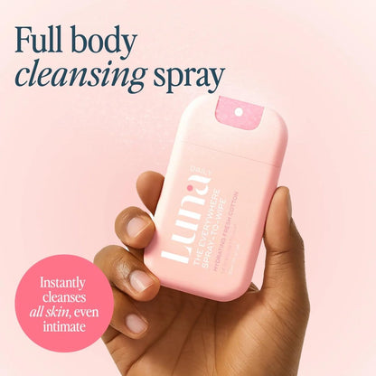 Luna Daily Body Cleansing Spray | Feuchtigkeitsspendender pH-ausgeglichener Körpernebel für die Intimhygiene | Sanfte & pflegende Reinigung für Frauen – 30 ml Reisegröße