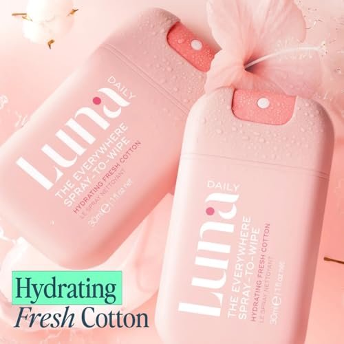 Luna Daily Body Cleansing Spray | Feuchtigkeitsspendender pH-ausgeglichener Körpernebel für die Intimhygiene | Sanfte & pflegende Reinigung für Frauen – 30 ml Reisegröße
