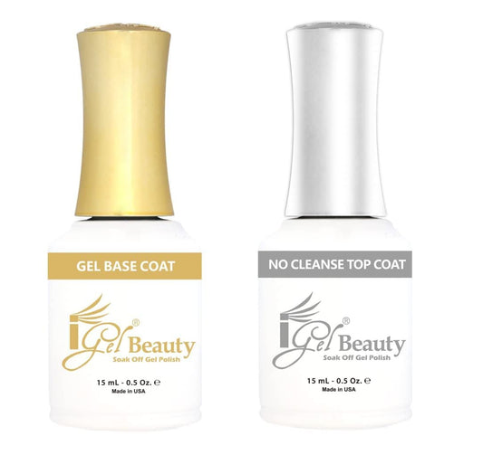 iGel Beauty Base Coat & Top Coat No Wipe 0,5 oz, Klarlack – Für langanhaltende, glänzende Nägel