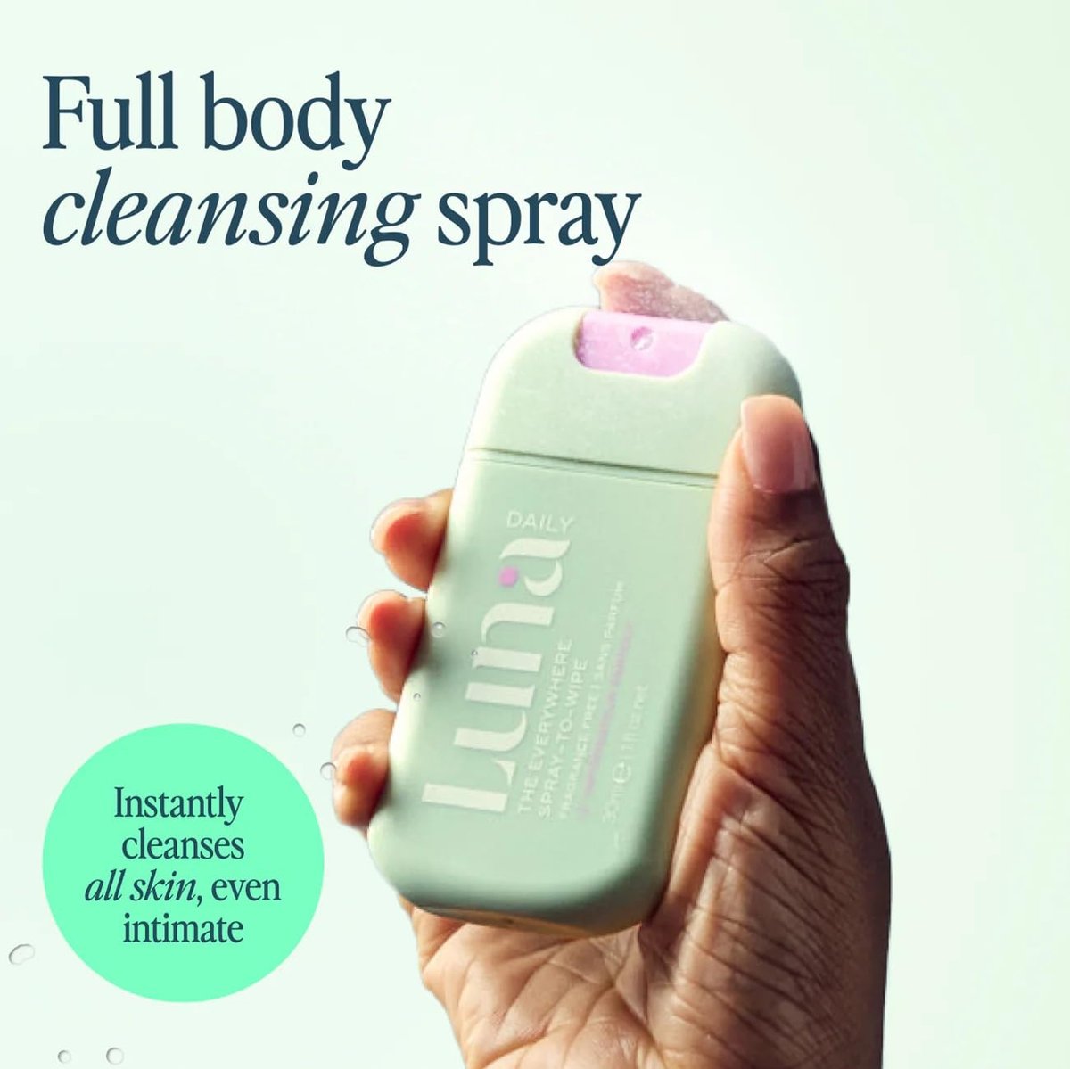 Luna Daily Körperreinigungsspray | Unparfümiert, pH-ausgeglichen, 30 ml – Sanfte Intimhygiene & Körperpflege für unterwegs