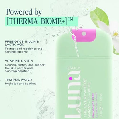 Luna Daily Körperreinigungsspray | Unparfümiert, pH-ausgeglichen, 30 ml – Sanfte Intimhygiene & Körperpflege für unterwegs