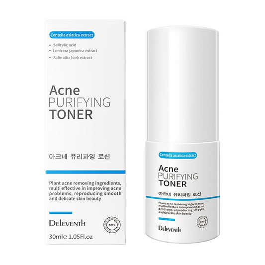 DEleventh Korean Brand Acne Purifying Toner 30ml – Mit Salicylsäure und Pflanzenextrakten gegen Akne, beruhigt, befreit die Poren, kontrolliert Öl und erhält einen frischen, makellosen Teint