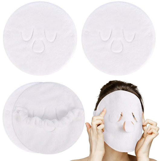 HEQU Gesichtsdampftuch, 4er-Pack Wiederverwendbares Gesichtstuch für Kalt- und Warmkompressen, Feuchtigkeitsspendende Beauty-Spa-Tücher für die Hautpflege
