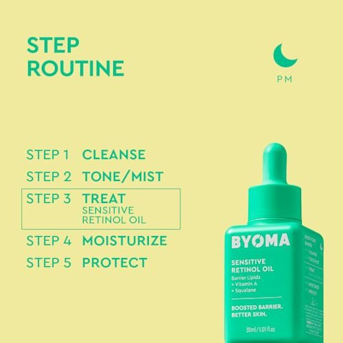BYOMA Sensitives Retinol-Öl – Gesichtsbehandlung mit Squalan & Vitamin A – Ideal für empfindliche Haut – Barrierereparatur – 30 ml