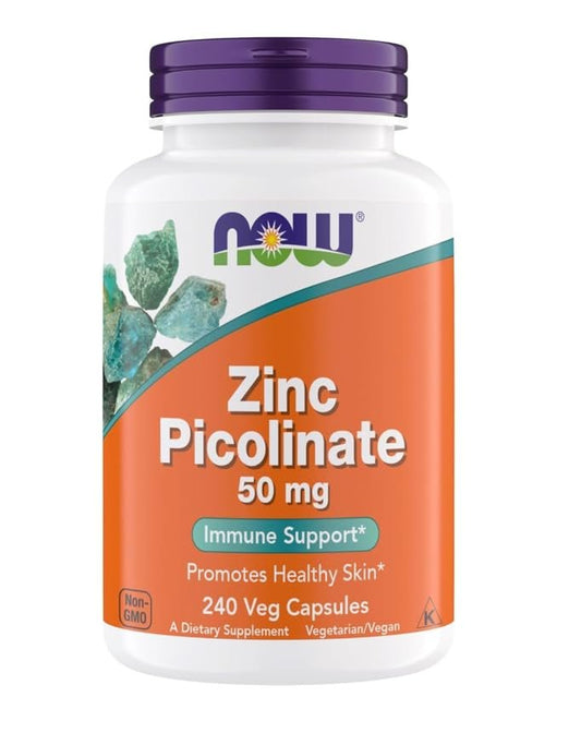 Now Foods Zinkpicolinat 50 mg – 240 Kapseln, Unterstützt Enzymfunktionen & Immunsystem, Nicht-GVO, Koscher, Vegan