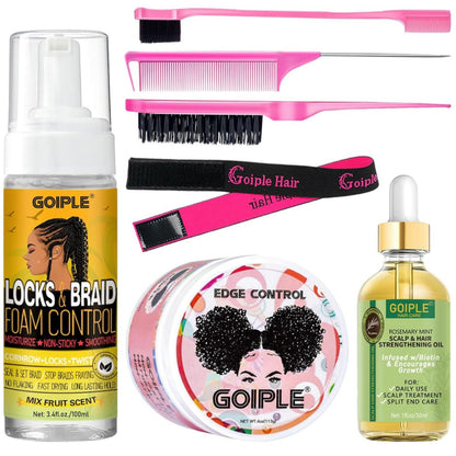 Goiple Edge Control Wax für Frauen – Starker Halt, nicht fettend, glättendes Styling-Wax für schwarzes Haar – kein Flocken, Rosmarinöl für Wachstum, Braiding Gel, Braid Mousse, Glanz
