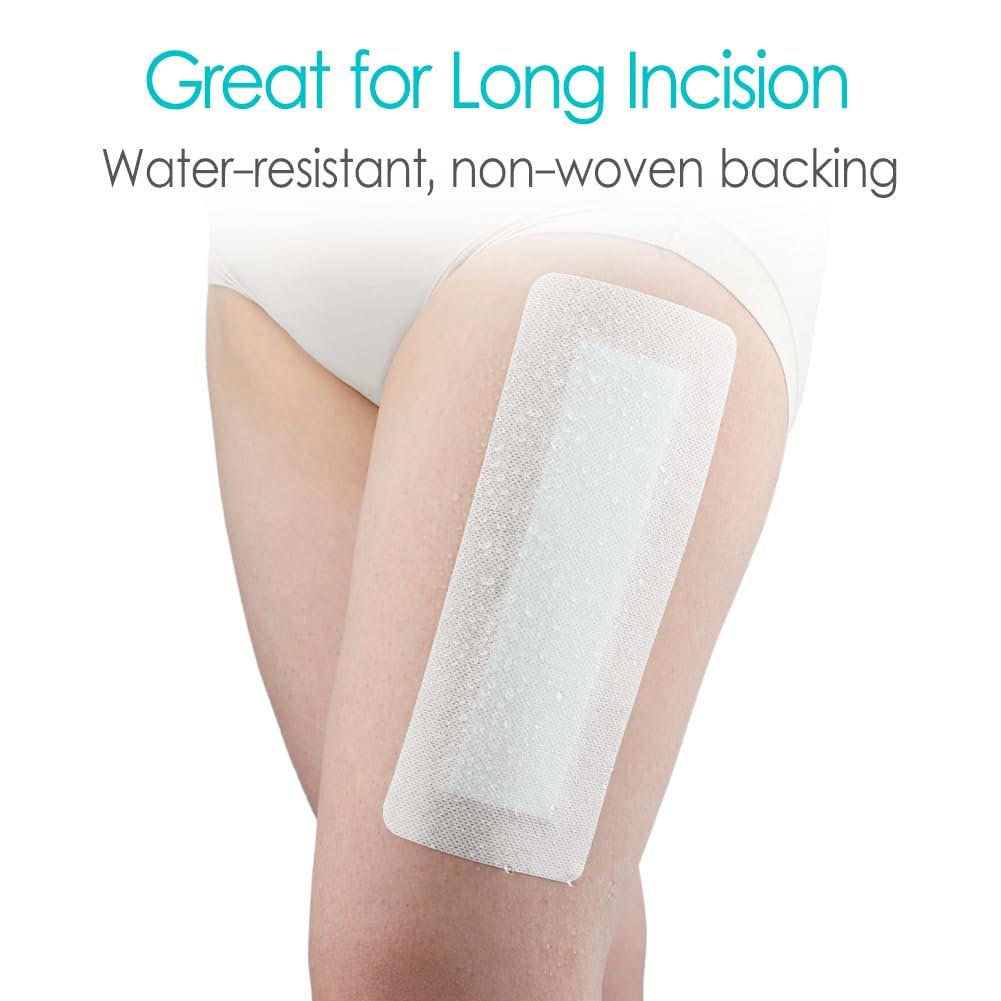 10 Stück wasserdichte haftende Inselverbände 4x10 Zoll für Knie- und Hüftoperationen – Postoperative Wundabdeckung, atmungsaktive Wundauflage mit saugfähigem Pad