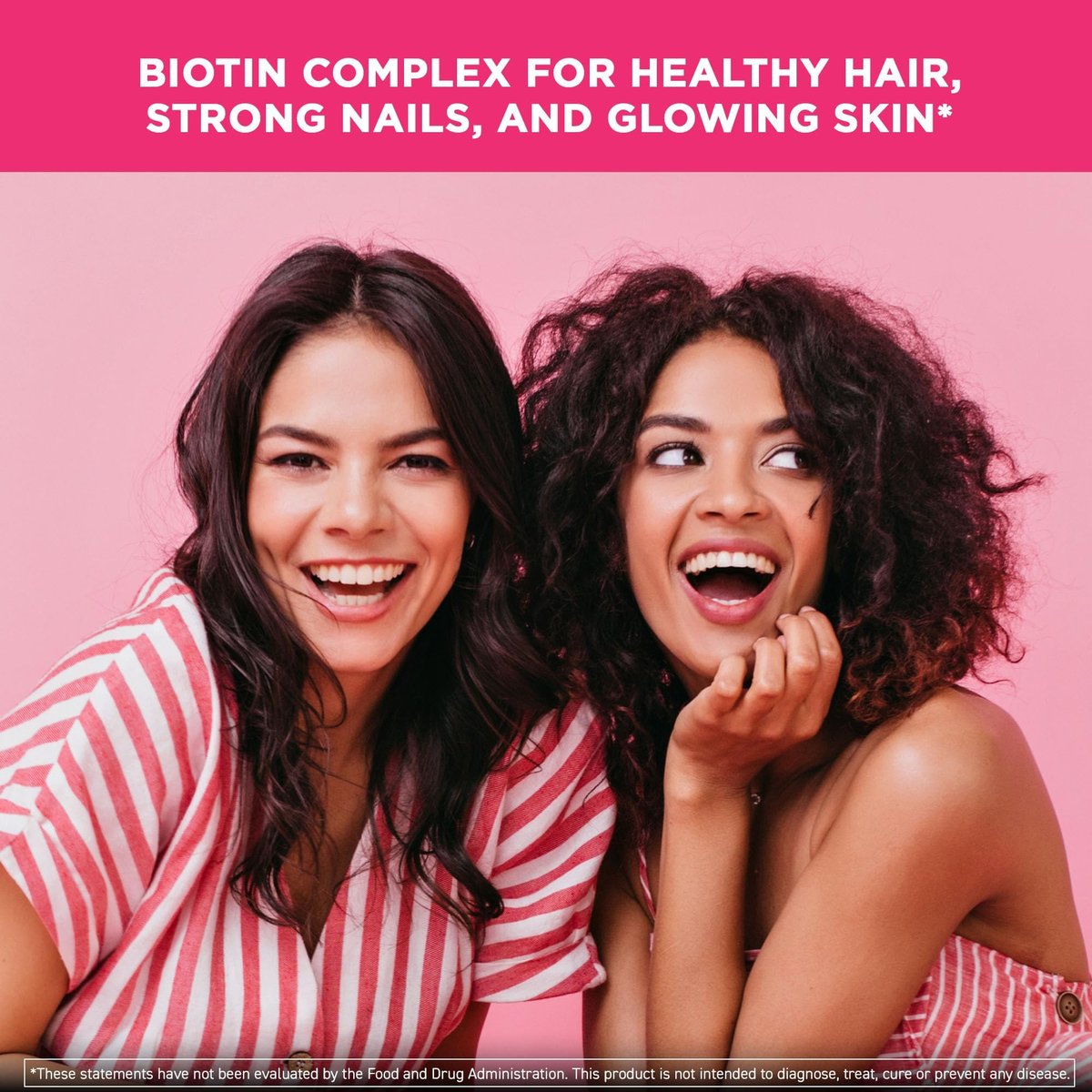 Vital Vitamins Biotin-Komplex Kapseln – mit Hyaluronsäure, MSM, Kollagen & Vitamin C – Nahrungsergänzungsmittel für Haar, Haut & Nägel – 60 Kapseln