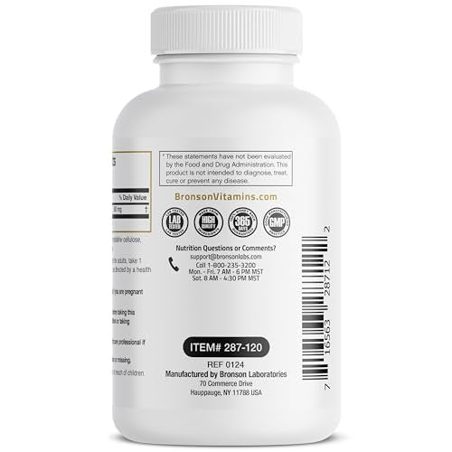 Bronson Acetyl-L-Carnitin 500 mg Hochpotenz Aminosäure - Non-GMO, 120 Kapseln