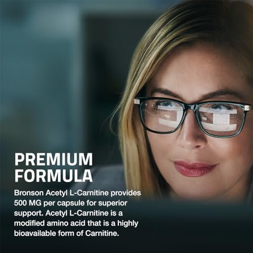 Bronson Acetyl-L-Carnitin 500 mg Hochpotenz Aminosäure - Non-GMO, 120 Kapseln