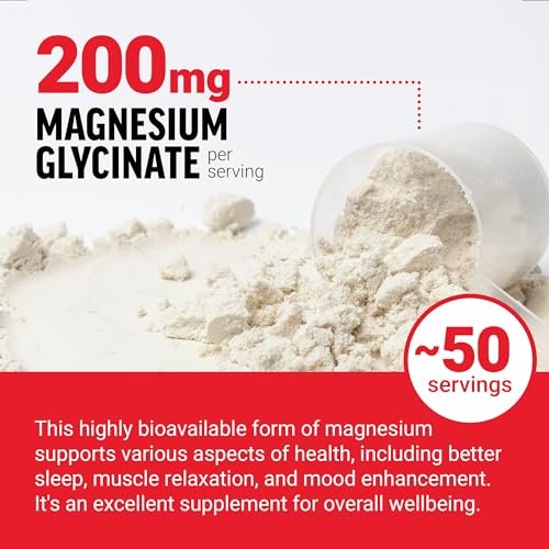 Force Factor Magnesium Glycinat 200mg – Hochdosiertes Magnesium für Schlaf, Muskelentspannung und Stimmung, vegan, 50 Portionen