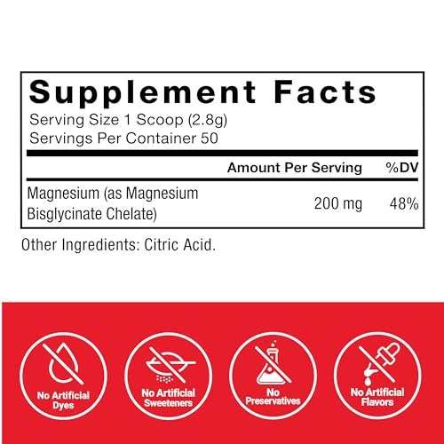 Force Factor Magnesium Glycinat 200mg – Hochdosiertes Magnesium für Schlaf, Muskelentspannung und Stimmung, vegan, 50 Portionen
