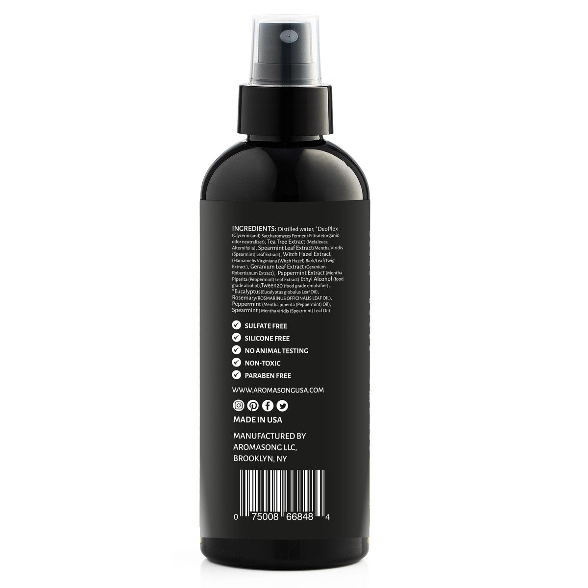 Aromasong Natürlicher Schuhdeodorant & Fußspray – 24-Stunden-Frische, Geruchsentferner für Schuhe & Füße, Extra stark, Erfrischender Duft, 118 ml