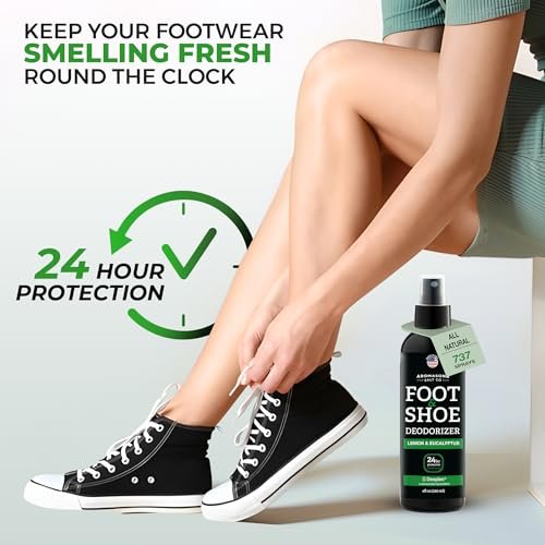 Aromasong Natürlicher Schuhdeodorant & Fußspray – 24-Stunden-Frische, Geruchsentferner für Schuhe & Füße, Extra stark, Erfrischender Duft, 118 ml
