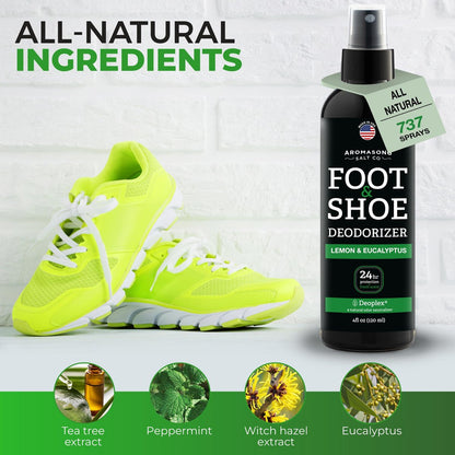 Aromasong Natürlicher Schuhdeodorant & Fußspray – 24-Stunden-Frische, Geruchsentferner für Schuhe & Füße, Extra stark, Erfrischender Duft, 118 ml