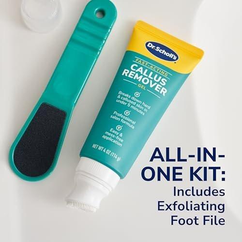 Dr. Scholl's Schnellwirkender Hornhautentferner Gel-Kit – Weiche, glatte Füße in Minuten – Profi-Formel, saubere Anwendung, inkl. Fußfeile