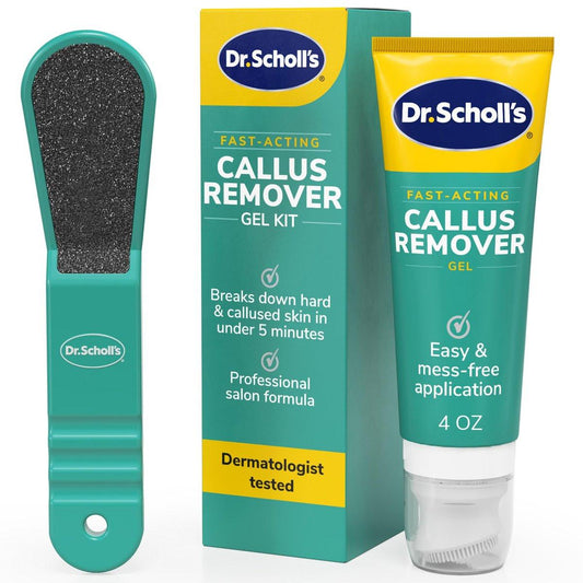Dr. Scholl's Schnellwirkender Hornhautentferner Gel-Kit – Weiche, glatte Füße in Minuten – Profi-Formel, saubere Anwendung, inkl. Fußfeile