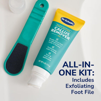 Dr. Scholl's Schnellwirkender Hornhautentferner Gel-Kit – Weiche, glatte Füße in Minuten – Profi-Formel, saubere Anwendung, inkl. Fußfeile