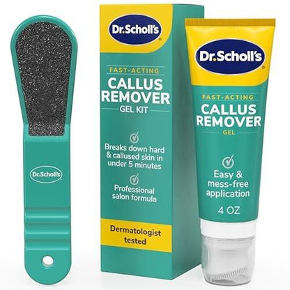 Dr. Scholl's Schnellwirkender Hornhautentferner Gel-Kit – Weiche, glatte Füße in Minuten – Profi-Formel, saubere Anwendung, inkl. Fußfeile