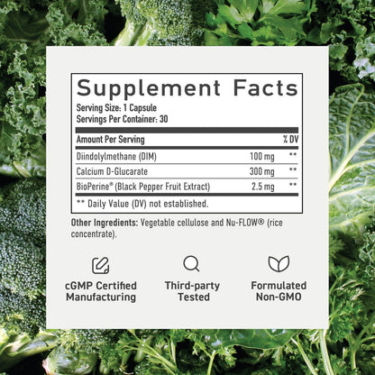 Calcium D-Glucarate mit DIM – Hormonbalance & Entgiftung für Frauen und Männer | 30 Kapseln