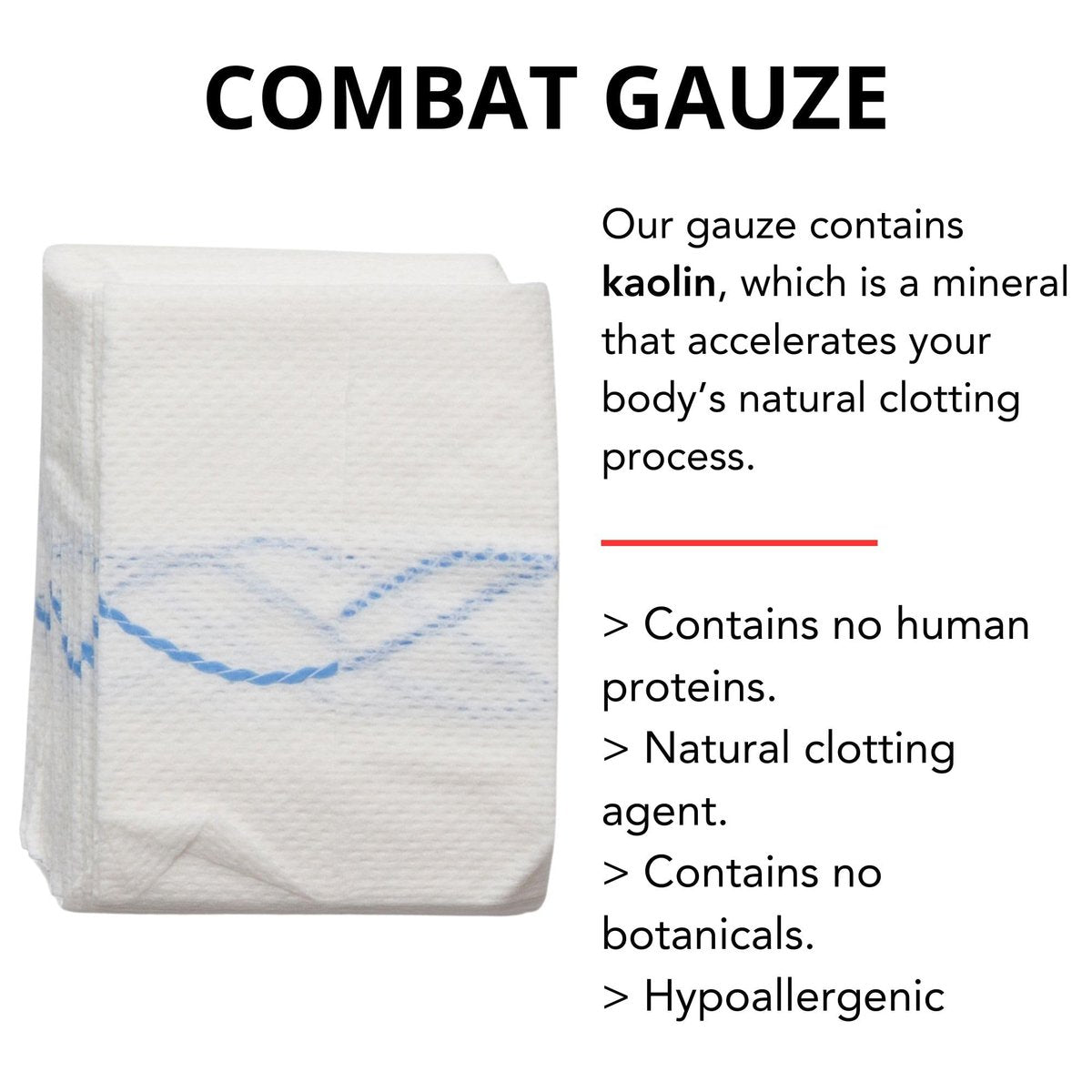 Charter Tactical First Aid Advanced Quick Clot Combat Gauze – Flexible Hämostatische Gaze zur schnellen Blutstillung – Wundpackung für Überlebensausrüstung (1er-Pack)