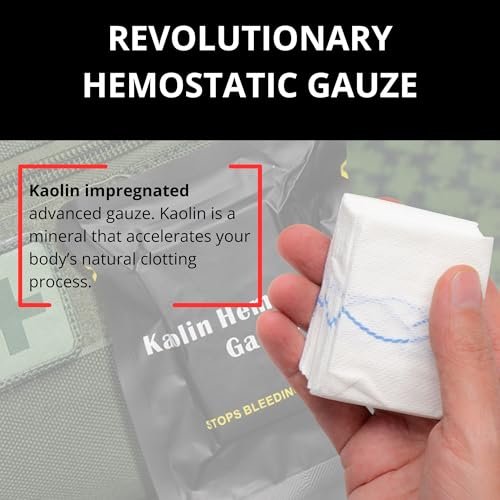 Charter Tactical First Aid Advanced Quick Clot Combat Gauze – Flexible Hämostatische Gaze zur schnellen Blutstillung – Wundpackung für Überlebensausrüstung (1er-Pack)