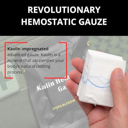 Charter Tactical First Aid Advanced Quick Clot Combat Gauze – Flexible Hämostatische Gaze zur schnellen Blutstillung – Wundpackung für Überlebensausrüstung (1er-Pack)