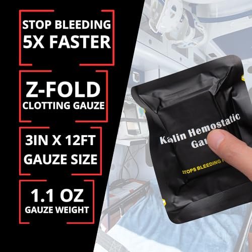 Charter Tactical First Aid Advanced Quick Clot Combat Gauze – Flexible Hämostatische Gaze zur schnellen Blutstillung – Wundpackung für Überlebensausrüstung (1er-Pack)