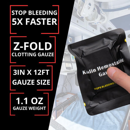 Charter Tactical First Aid Advanced Quick Clot Combat Gauze – Flexible Hämostatische Gaze zur schnellen Blutstillung – Wundpackung für Überlebensausrüstung (1er-Pack)