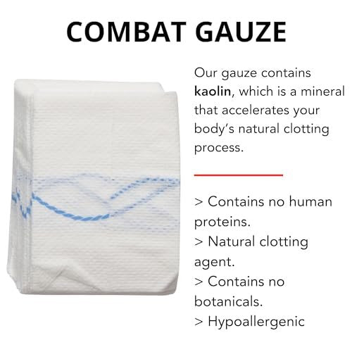 Charter Tactical First Aid Advanced Quick Clot Combat Gauze – Flexible Hämostatische Gaze zur schnellen Blutstillung – Wundpackung für Überlebensausrüstung (1er-Pack)