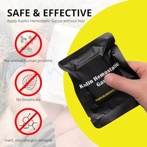 Charter Tactical First Aid Advanced Quick Clot Combat Gauze – Flexible Hämostatische Gaze zur schnellen Blutstillung – Wundpackung für Überlebensausrüstung (1er-Pack)