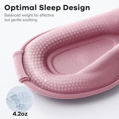 Gewichts-Augenmaske zum Schlafen 2er-Pack: Sanfter Druck, Blackout-Schlafmaske mit 3D-Konturkuppen, Null Augendruck für Wimpernverlängerungen, Memory-Schaum-Reisemaske, Schwarz Pink