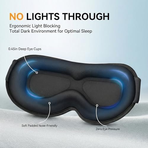 Gewichtete Schlafmaske 2er-Pack: Sanfter Druck, 3D-Kontur-Cups, Null Augendruck – Memory-Schaum-Reisemaske für Wimpernverlängerungen, Schwarz & Lila