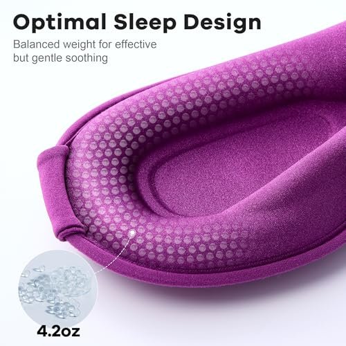 Gewichtete Schlafmaske 2er-Pack: Sanfter Druck, 3D-Kontur-Cups, Null Augendruck – Memory-Schaum-Reisemaske für Wimpernverlängerungen, Schwarz & Lila