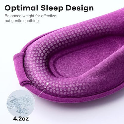 Gewichtete Schlafmaske 2er-Pack: Sanfter Druck, 3D-Kontur-Cups, Null Augendruck – Memory-Schaum-Reisemaske für Wimpernverlängerungen, Schwarz & Lila