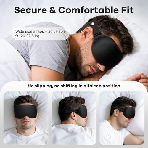 Gewichtete Schlafmaske 2er-Pack: Sanfter Druck, 3D-Kontur-Cups, Null Augendruck – Memory-Schaum-Reisemaske für Wimpernverlängerungen, Schwarz & Lila