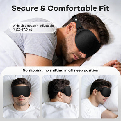 Gewichtete Schlafmaske 2er-Pack: Sanfter Druck, 3D-Kontur-Cups, Null Augendruck – Memory-Schaum-Reisemaske für Wimpernverlängerungen, Schwarz & Lila