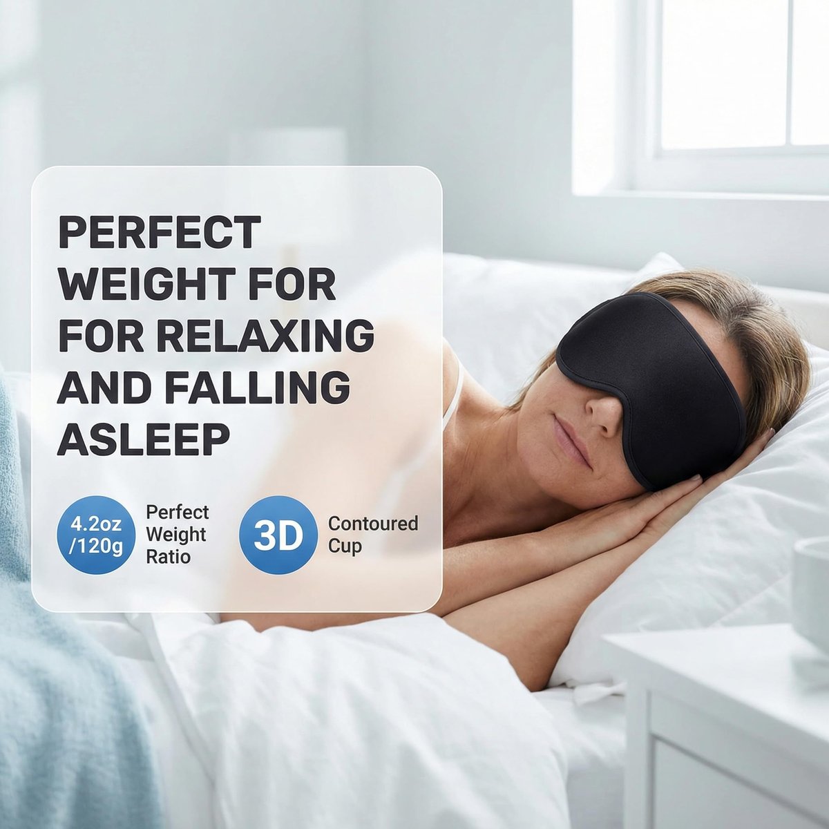 Gewichtete Schlafmaske 2er-Pack: Sanfter Druck, 3D-Kontur-Cups, Null Augendruck – Memory-Schaum-Reisemaske für Wimpernverlängerungen, Schwarz & Lila