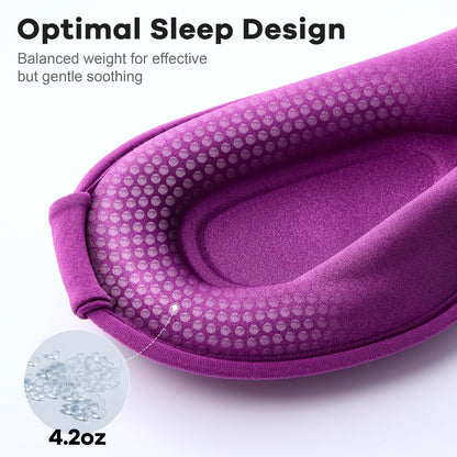 Gewichtete Schlafmaske 2er-Pack: Sanfter Druck, 3D-Kontur-Cups, Null Augendruck – Memory-Schaum-Reisemaske für Wimpernverlängerungen, Schwarz & Lila