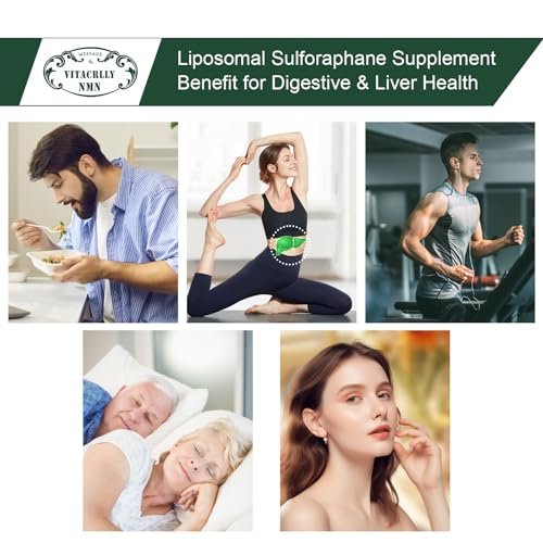 900 mg Liposomales Sulforaphan Präparat Brokkoli Extrakt – Antioxidans, Leberunterstützung, Verdauung, Zellgesundheit – 60 Kapseln
