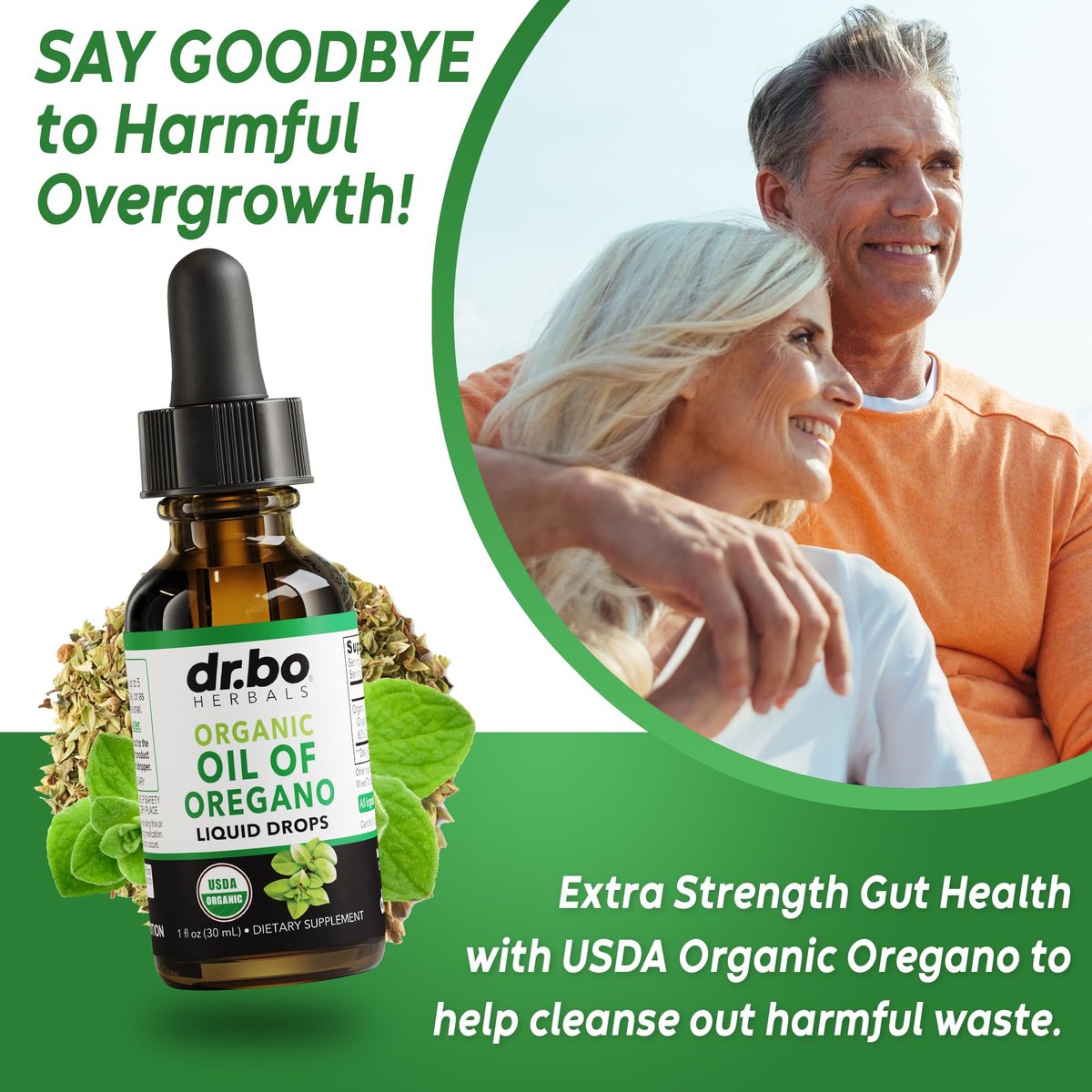 DR. BO Bio Oregano Öl Organische Tropfen - 6 Monate Vorrat, 30 ml - Vegane, Nicht-GMO Kräutertinktur zur Unterstützung von Immunsystem, Verdauung und Entgiftung