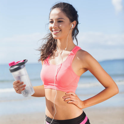 Mr. Pen Shaker Bottles für Proteinshakes - 28 oz, Grau & Pink Protein Shaker mit Schneebesen-Kugel
