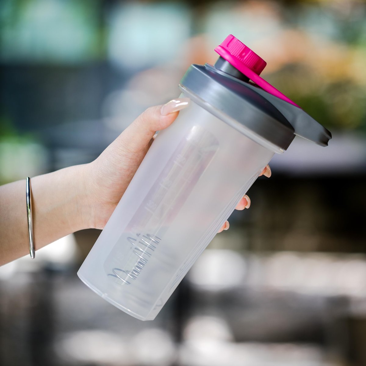 Mr. Pen Shaker Bottles für Proteinshakes - 28 oz, Grau & Pink Protein Shaker mit Schneebesen-Kugel