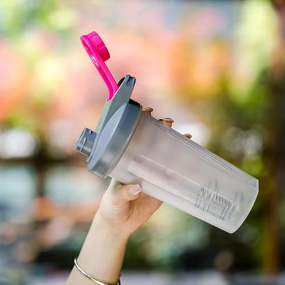 Mr. Pen Shaker Bottles für Proteinshakes - 28 oz, Grau & Pink Protein Shaker mit Schneebesen-Kugel