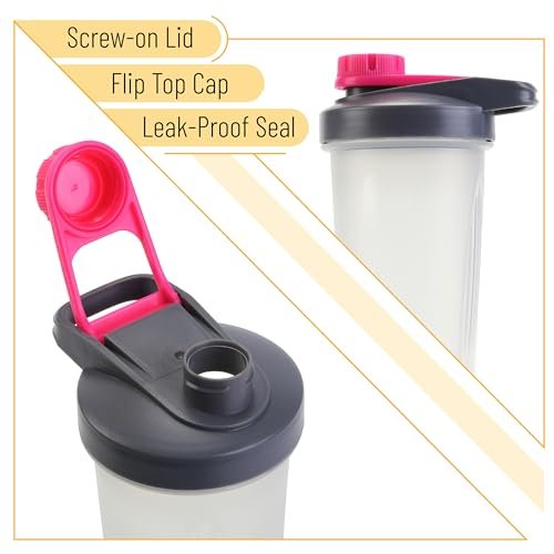 Mr. Pen Shaker Bottles für Proteinshakes - 28 oz, Grau & Pink Protein Shaker mit Schneebesen-Kugel