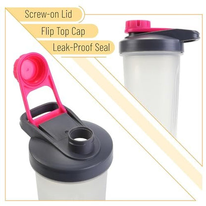 Mr. Pen Shaker Bottles für Proteinshakes - 28 oz, Grau & Pink Protein Shaker mit Schneebesen-Kugel