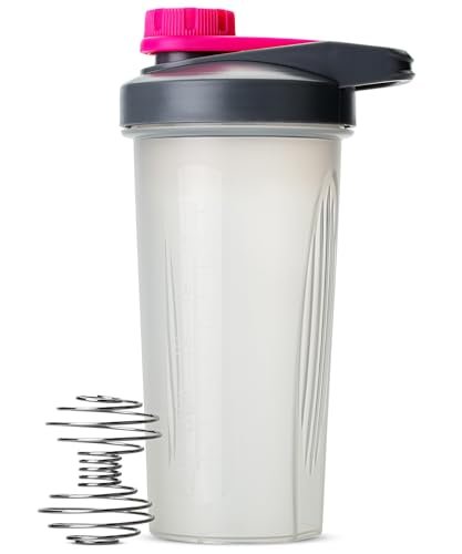 Mr. Pen Shaker Bottles für Proteinshakes - 28 oz, Grau & Pink Protein Shaker mit Schneebesen-Kugel